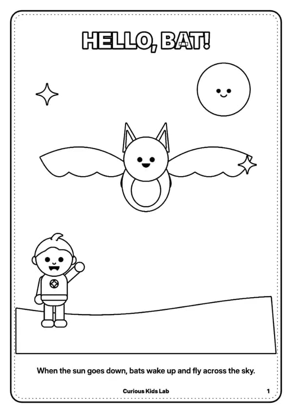 Page 2 of the coloring book “Bats Coloring Book”