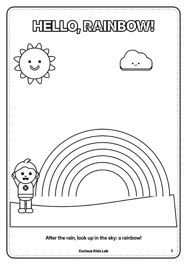 Page 2 of the coloring book “Rainbow Coloring Book”