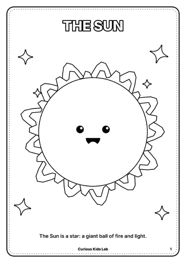 Page 2 of the coloring book “Solar System Coloring Book”