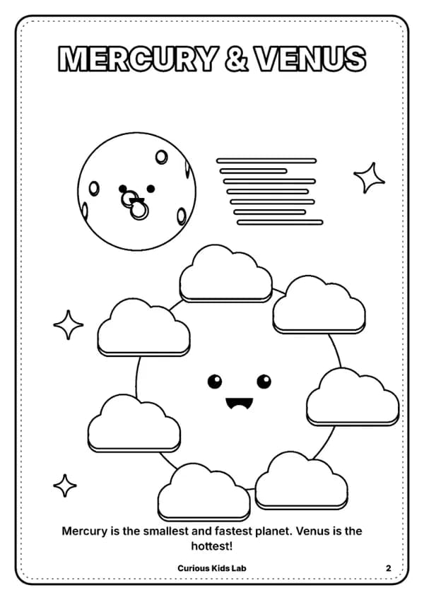Page 3 of the coloring book “Solar System Coloring Book”